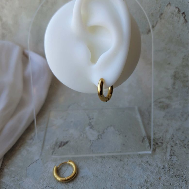 Boucles d'oreilles créoles en acier inoxydable couleur or ou argent