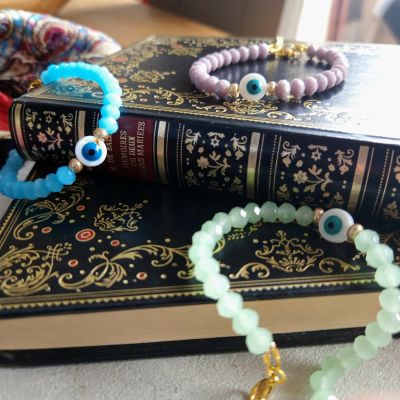 Bracelet talisman fait main en acier inoxydable