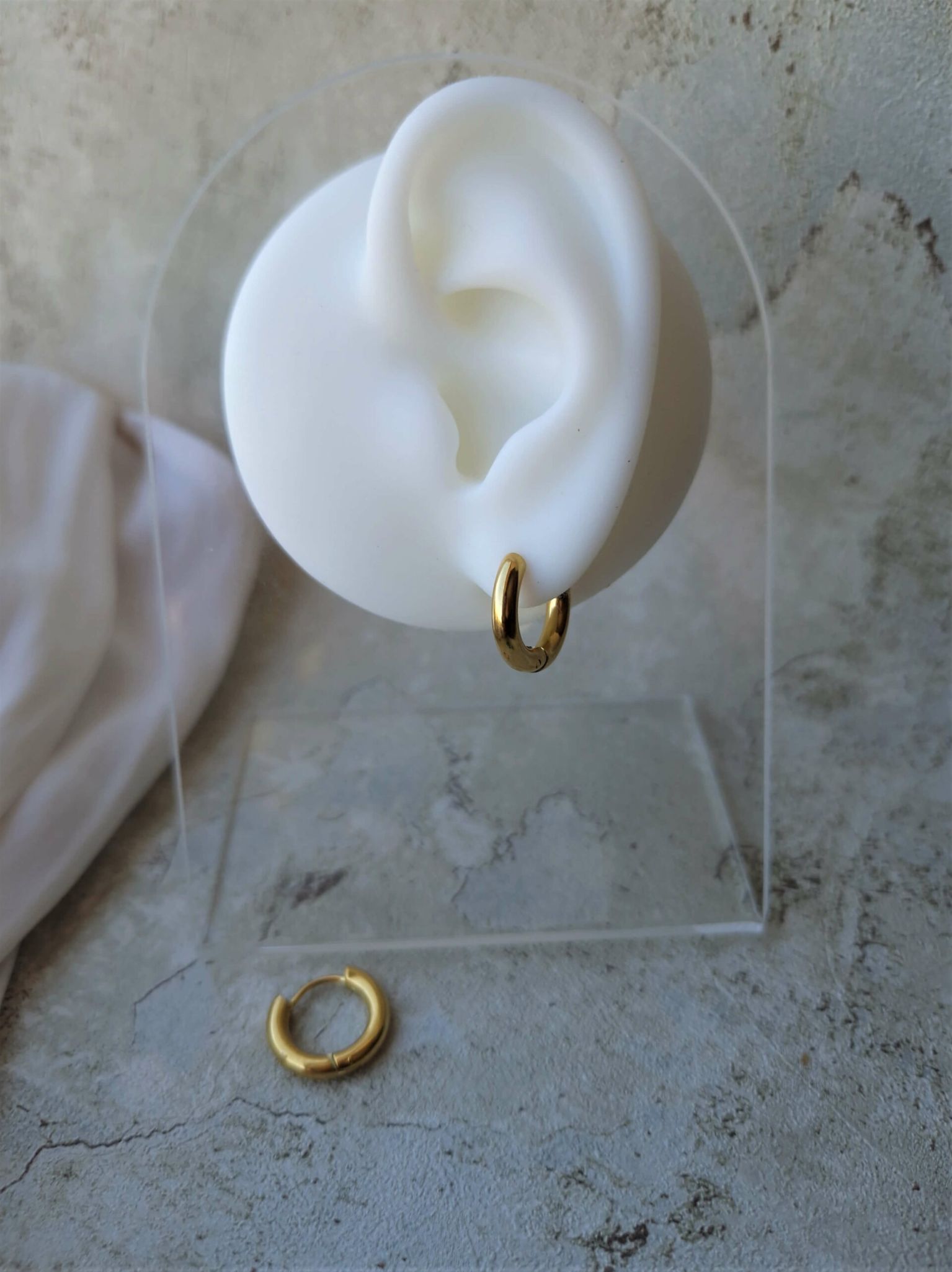 Boucles d'oreilles créoles en acier inoxydable couleur or ou argent
