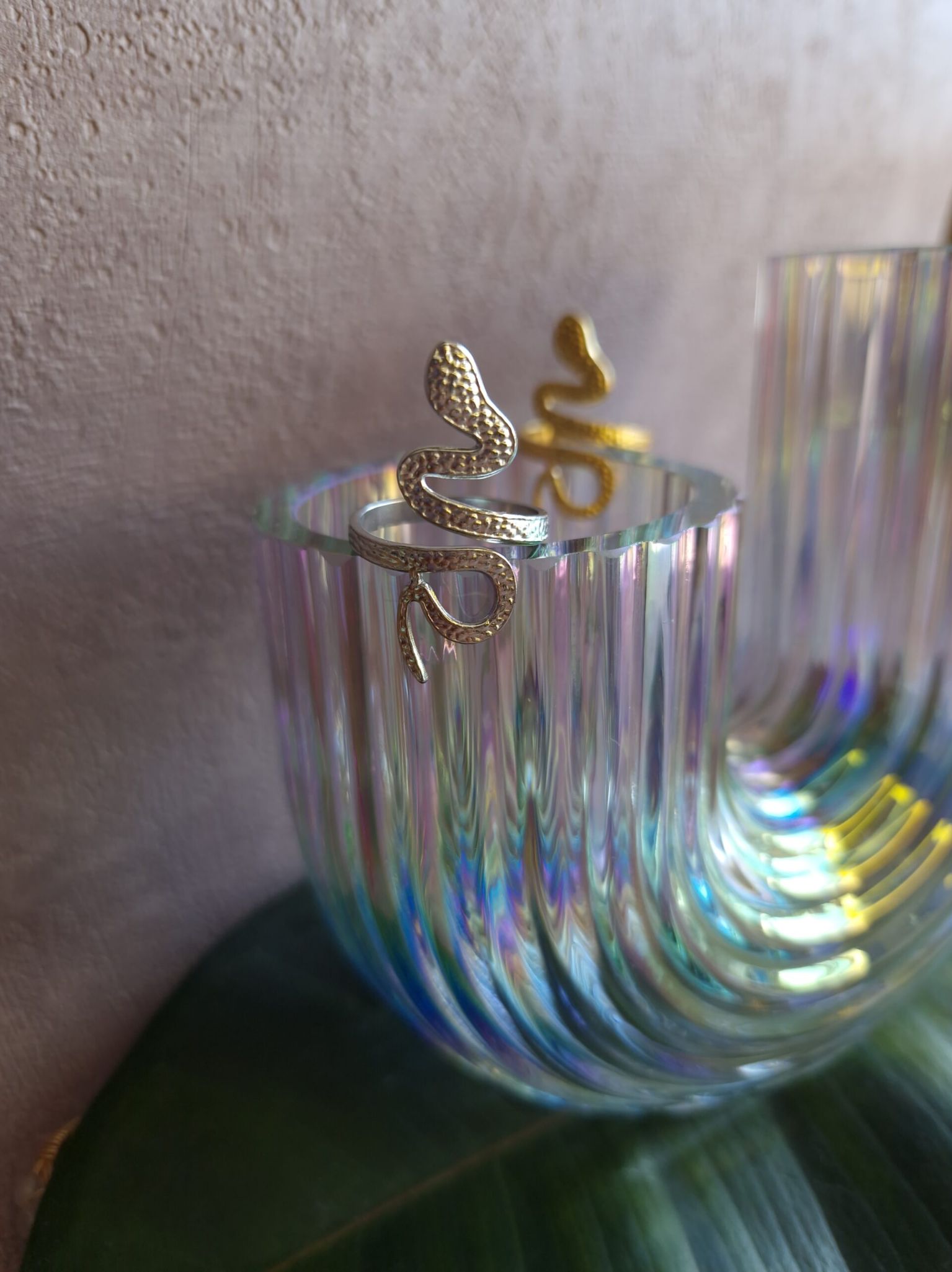 bague serpent en acier inoxydable couleur or ou argent