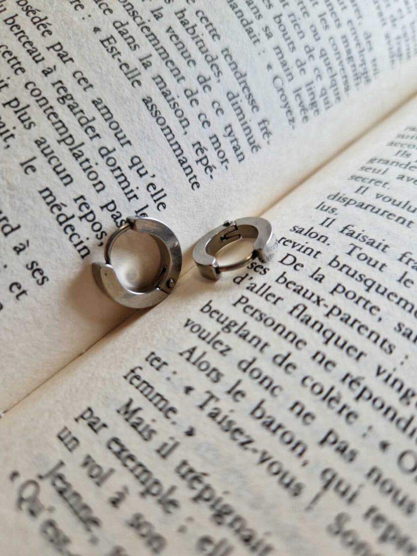 Boucles d'oreilles créoles en acier inoxydable couleur or ou argent
