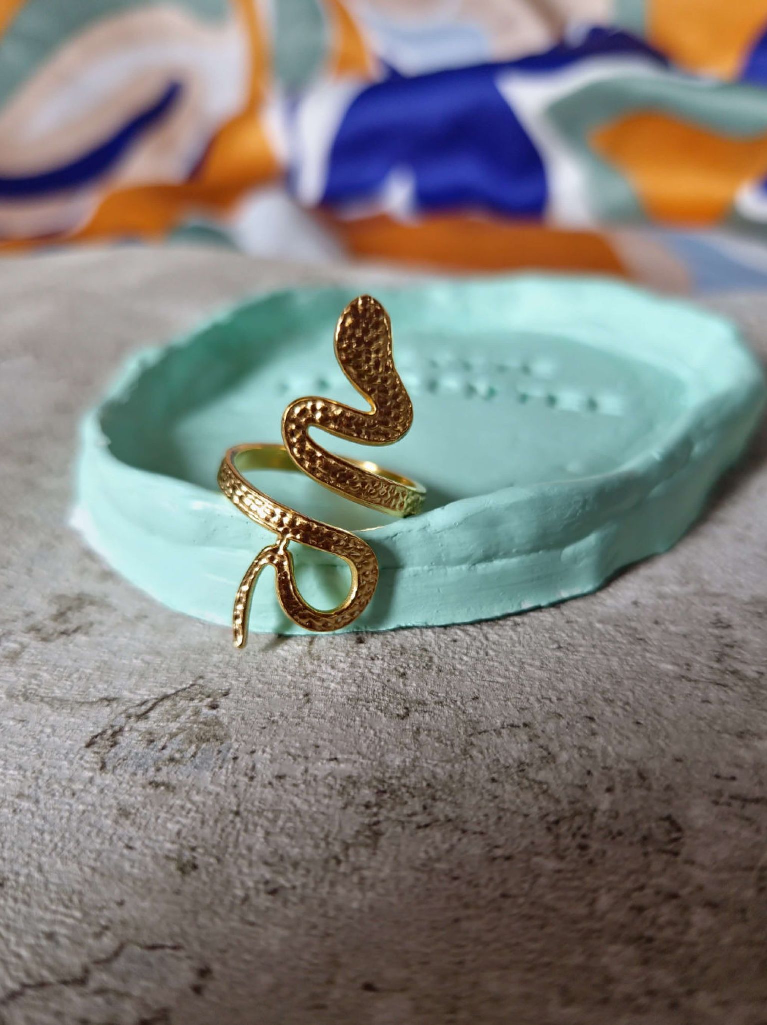 bague serpent en acier inoxydable couleur or ou argent