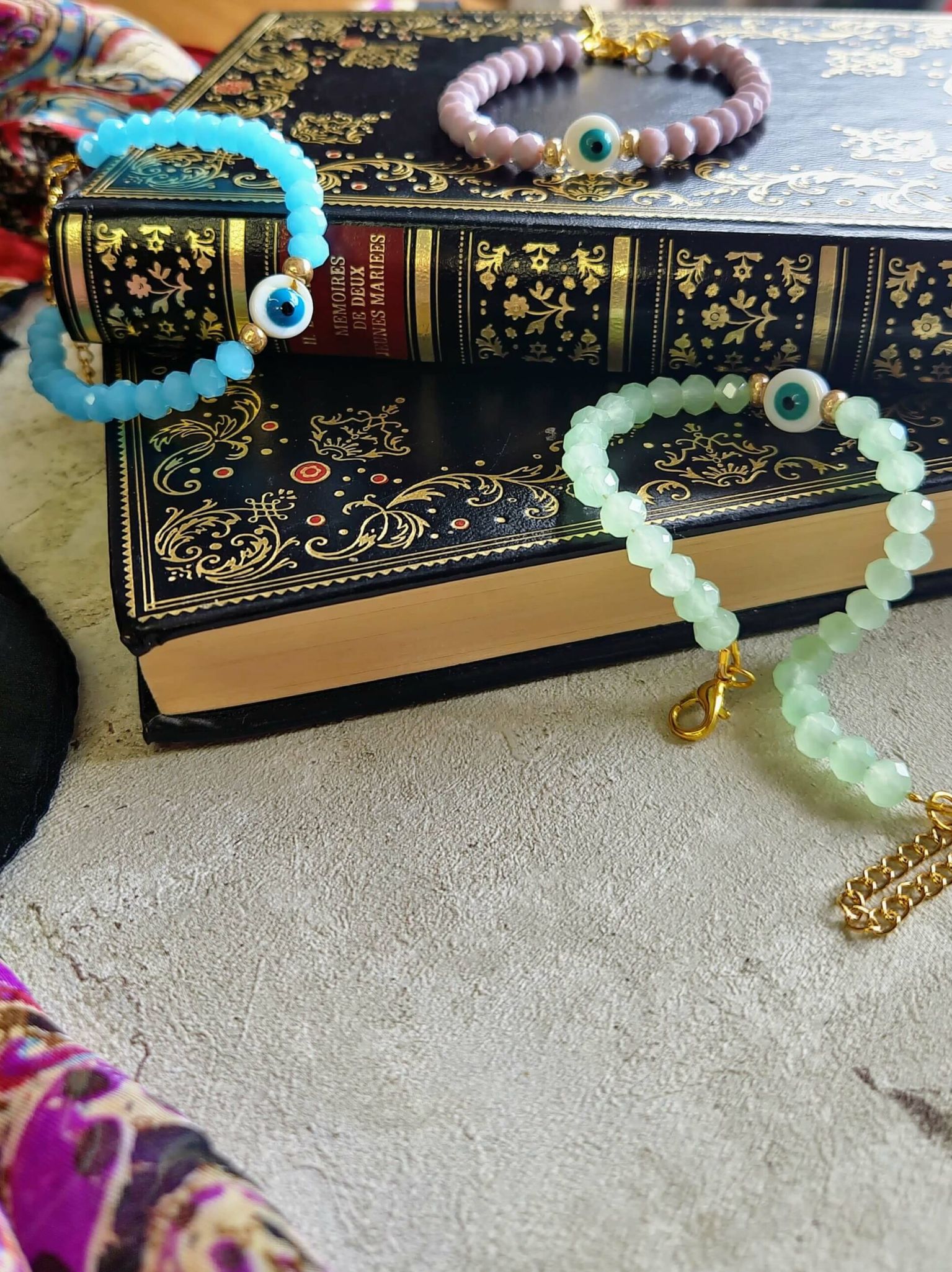 Bracelet talisman fait main en acier inoxydable