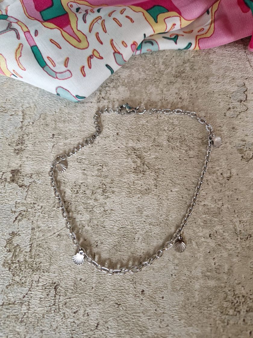 chaine de cheville en acier inoxydable couleur or ou argent