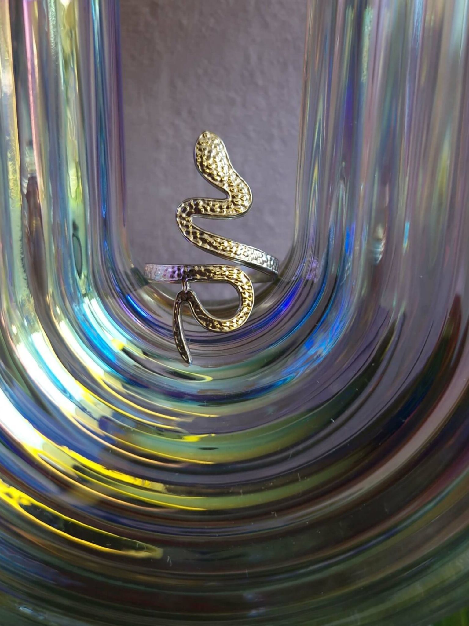 bague serpent en acier inoxydable couleur or ou argent