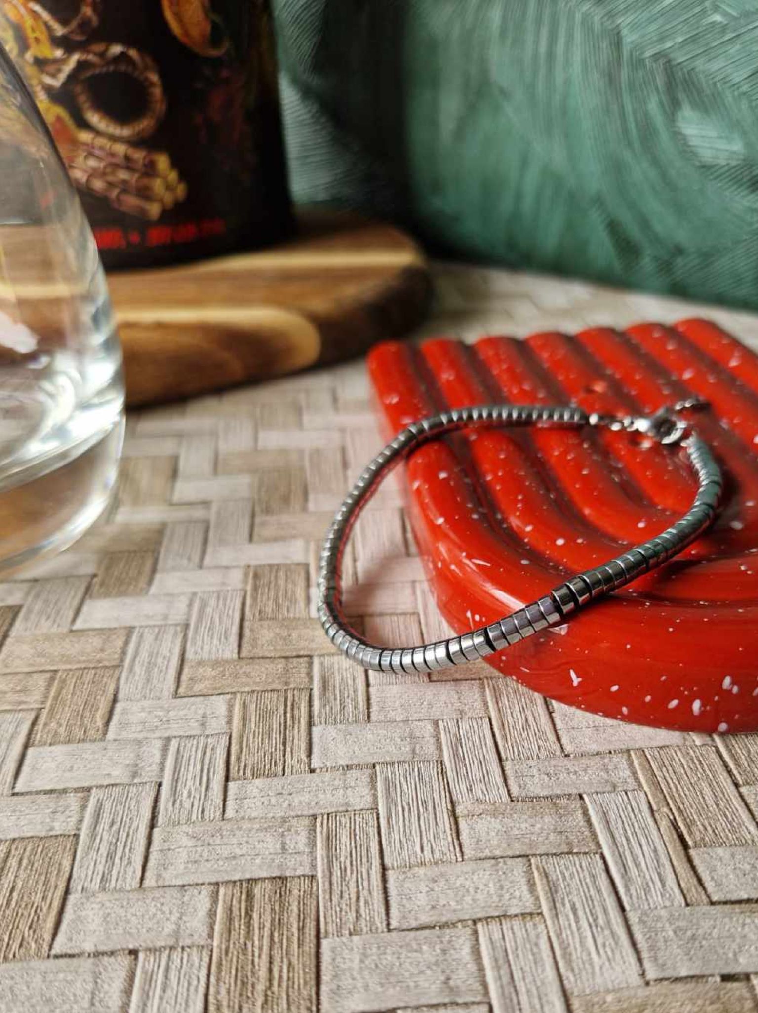 bracelet pierres homme fait main , unisexe, en acier inoxydable et pierres semi précieuse