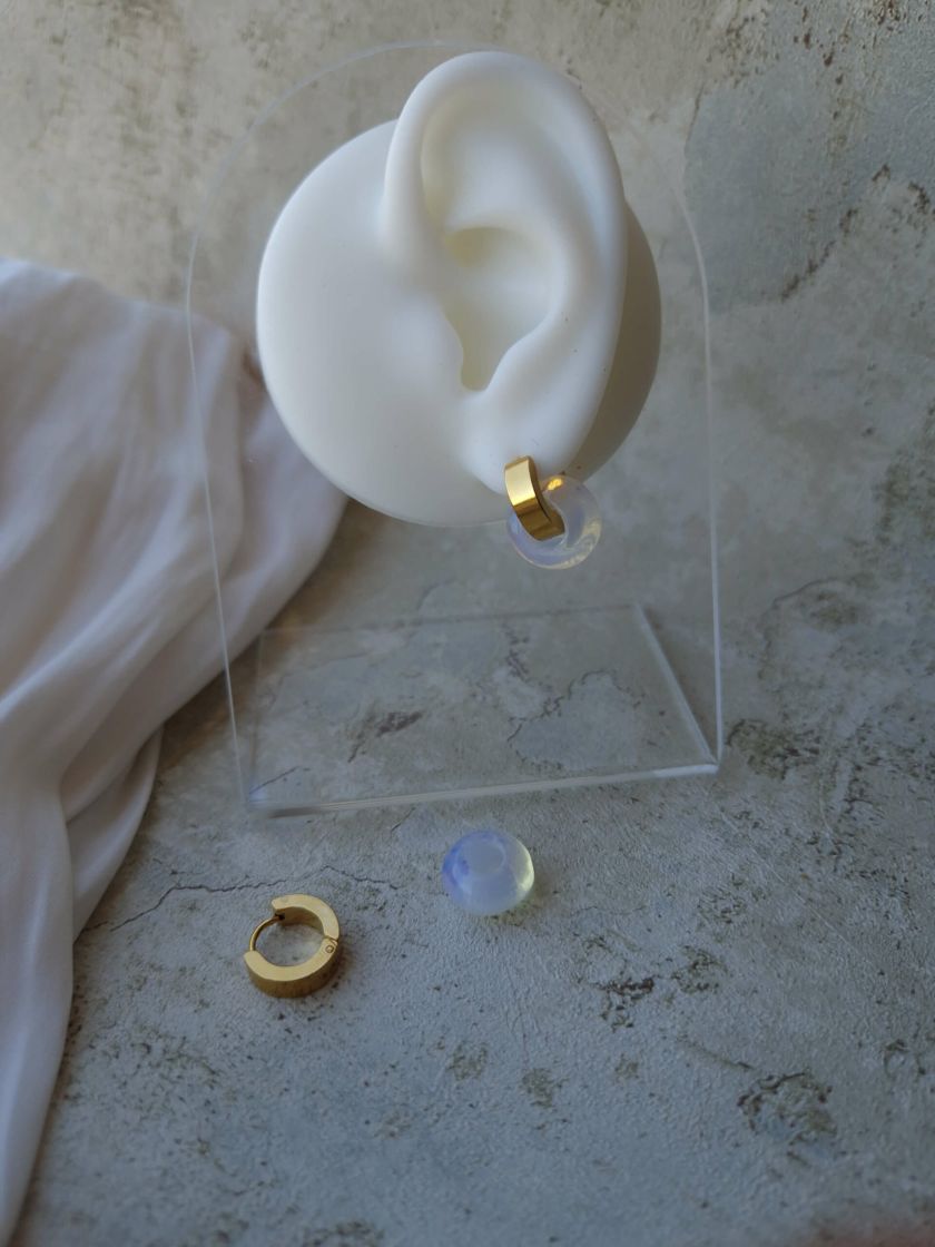 Boucles d'oreilles créoles en acier inoxydable couleur or ou argent