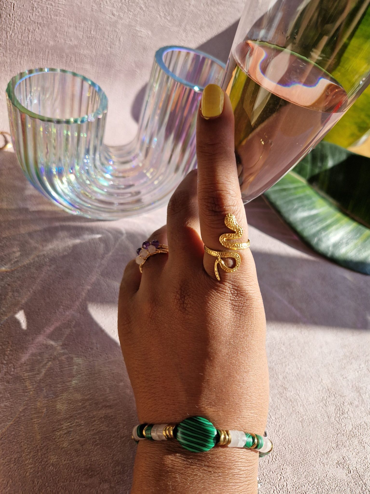 bague serpent en acier inoxydable couleur or ou argent