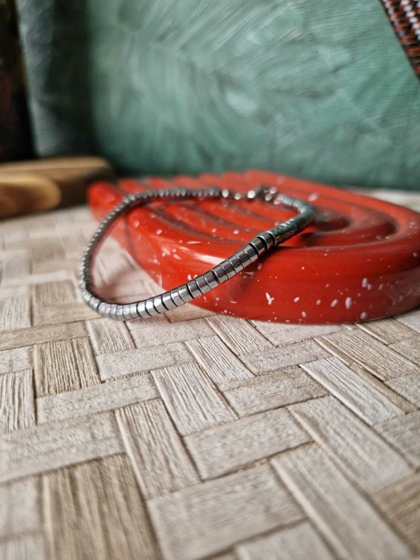bracelet pierres homme fait main , unisexe, en acier inoxydable et pierres semi précieuse