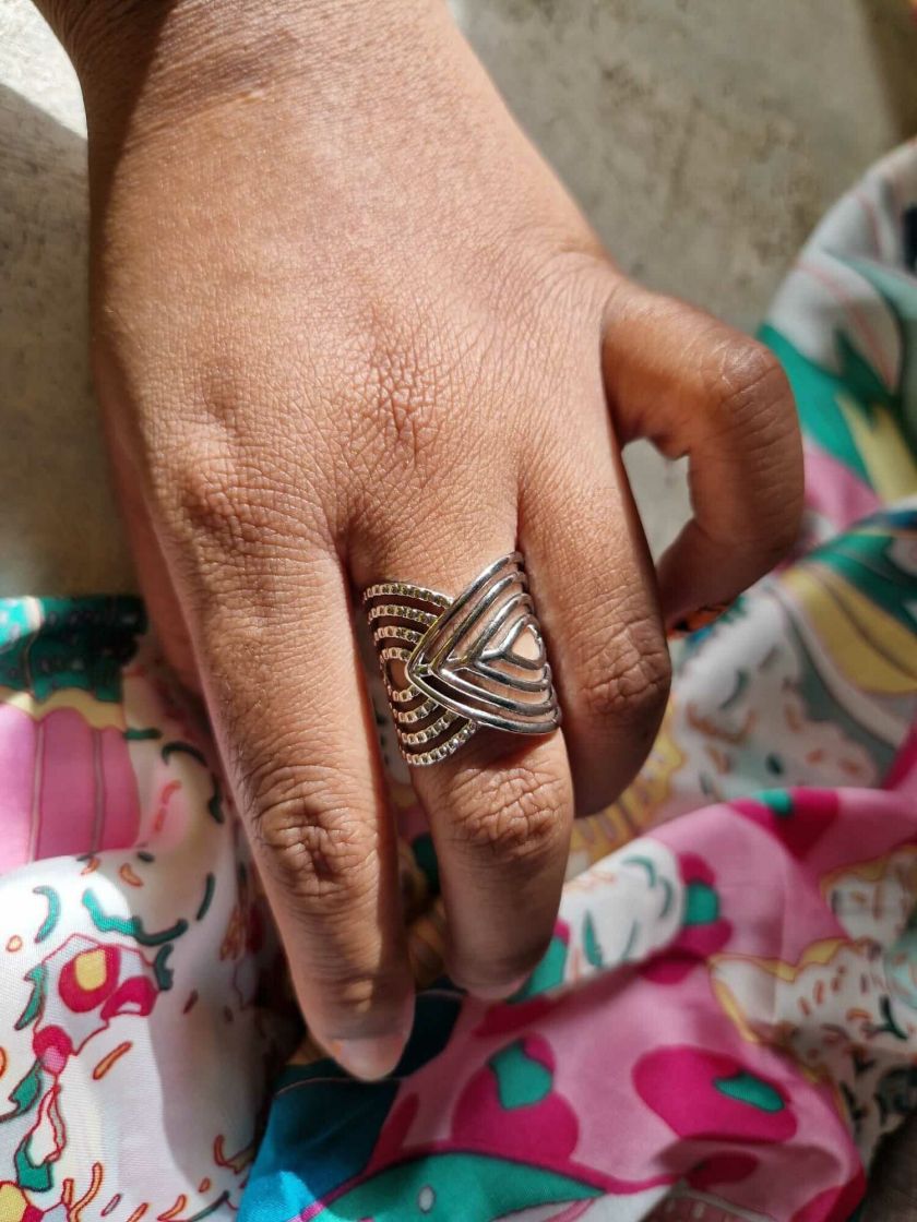 bague manchette en acier inoxydable or ou argent