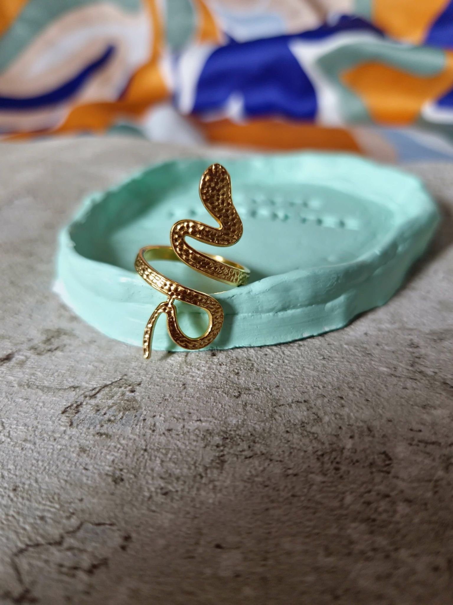 bague serpent en acier inoxydable couleur or ou argent