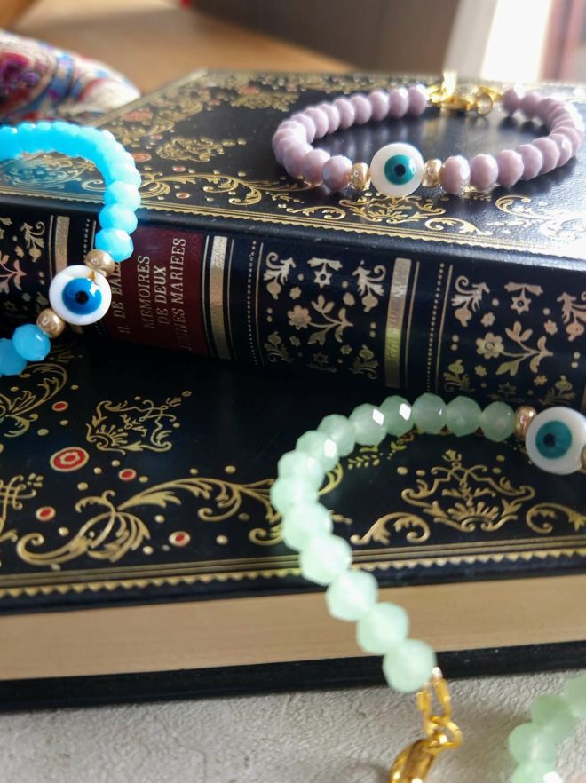 Bracelet talisman fait main en acier inoxydable